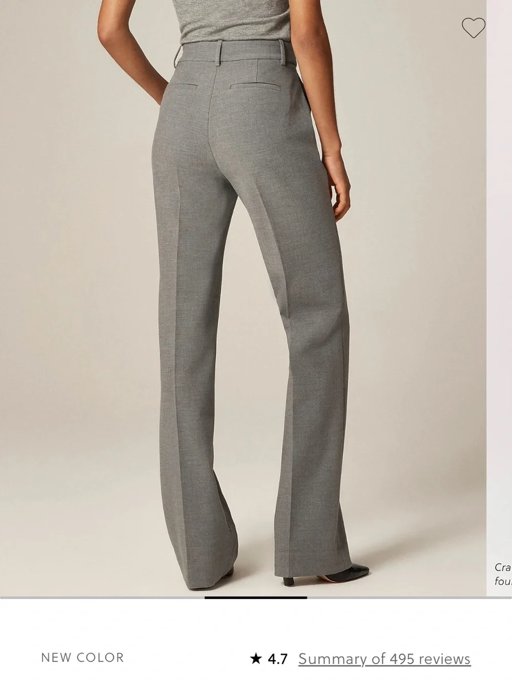 J. Crew Natalia Gray Tailored straight-Leg Trousers